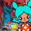 Girl game Toca World Cleaning